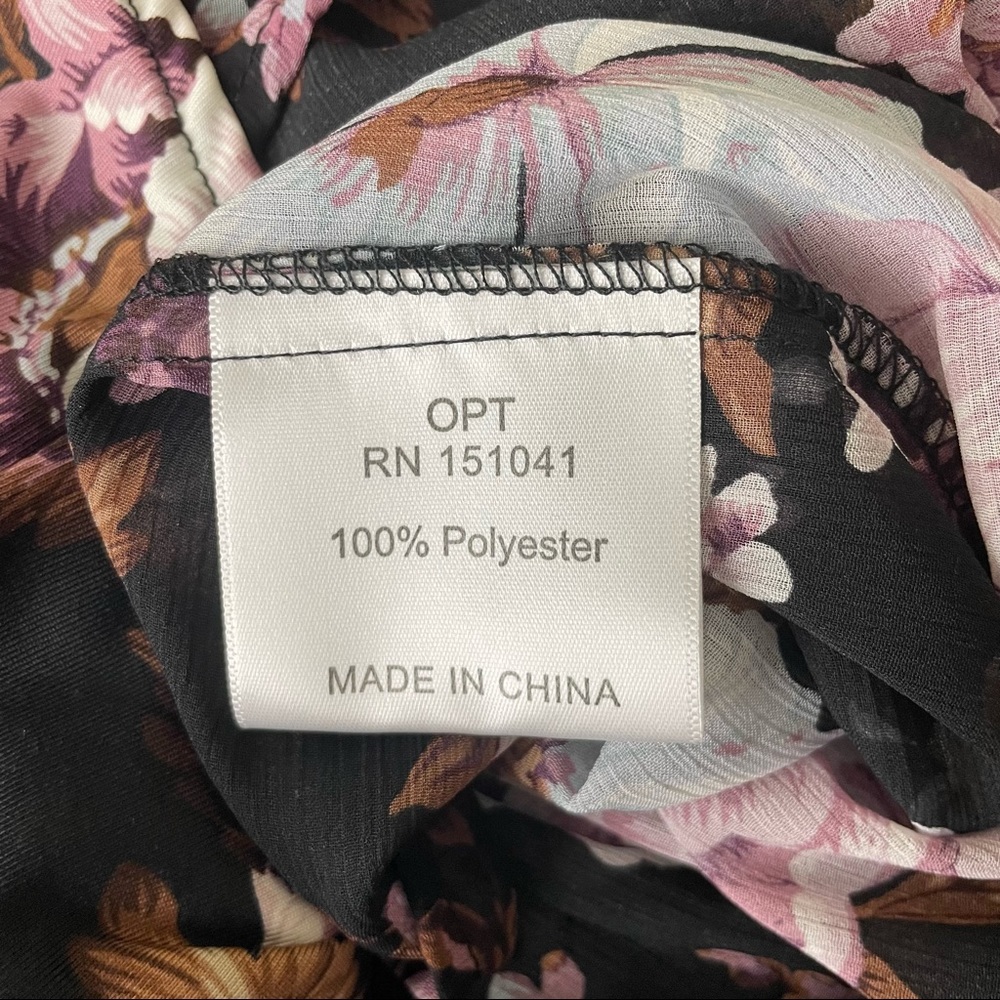 O.P.T NWT FLORAL HIGH NECK BLOUSE TOP EXTRA SMALL SMALL ANTHROPOLOGIE - Picture 5 of 6
